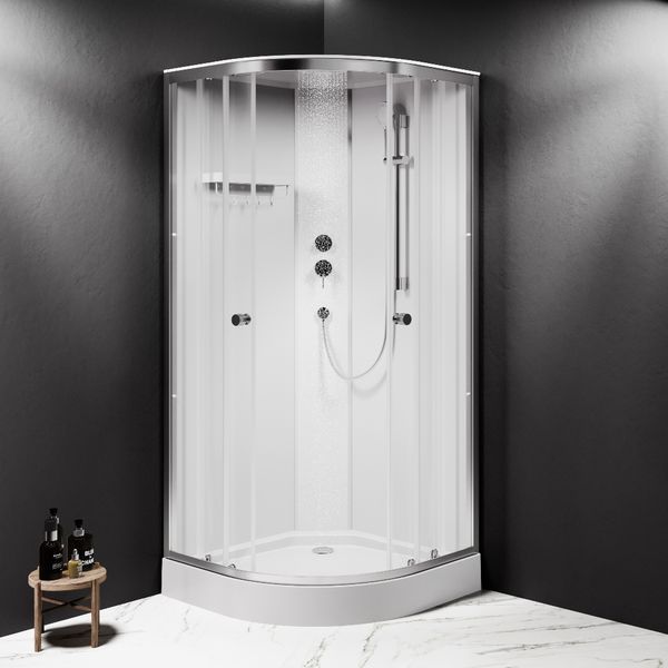Кабина душевая AM.PM X-Joy 90x90, 1/4 круга, профиль матовый хром, стекло прозрачное W94C-401-090MT W94C-401-090MT фото