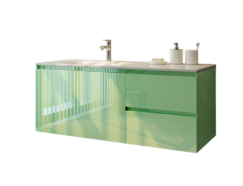 Тумба MARSAN NIKOLET 1300 вариант №12 L/R+ умывальник акриловый камень (матовый) NIKOLET-V12-TUAK130 фото