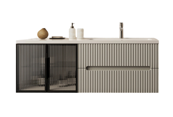 Тумба MARSAN MODESTE NEW 1400 Варіант №4 GLASS Деко 3 без умивальника MODESTE-NEW-V4-GLASS-D3-T1400 фото