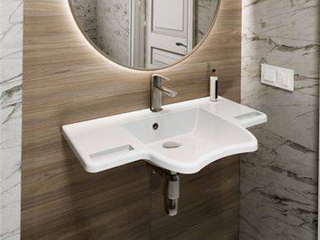 Умывальник подвесной KRAKOW 12,5*80*45,4 Глянец Белый 0000203 15355 фото