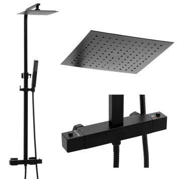 Душевой гарнитур YOKA GIRA 25 BLACK с термостатом * BP.GIRA-THERM-25-BLK фото