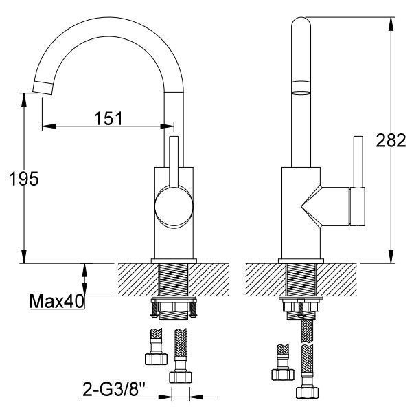 Смеситель для кухни KOHLMAN AXEL CHROME QB150A QB150A фото