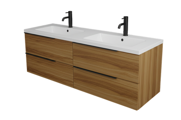 Тумба MARSAN CHESTER WOOD 1200(2) Вариант 7 + Раковина MODESTE 1200(2) CHESTERWOOD-TU12002-V7 фото