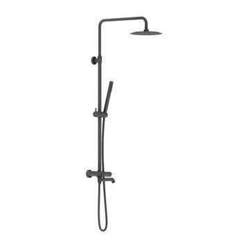 Душова система з термостатом Damixa Scandinavian Pure 936810300 (чорна матова, зі зливом) 936810300 фото