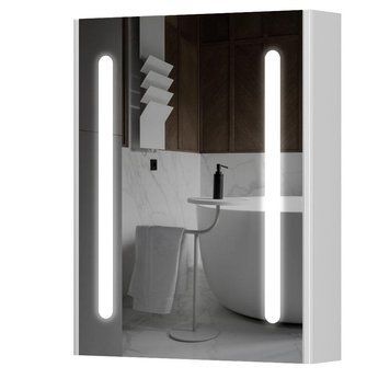 Дзеркальна шафа Aquarius Silver з LED підсвіткою 60 Білий 1665196096 фото