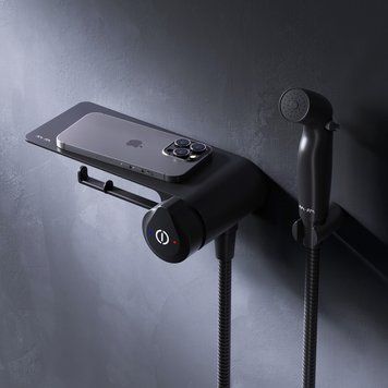 Смеситель TouchReel, монтируемый в стену с гигиеническим душем и полкой AM.PM F0H85A822 X-Joy F0H85A822 фото