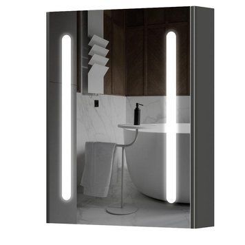 Дзеркальна шафа Aquarius Silver з LED підсвіткою 60 Графіт 1665196097 фото