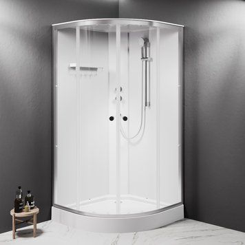 Душова кабіна AM.PM X-Joy 100x100, 1/4 кола, профіль матовий хром, скло прозоре W94C-401-100MT W94C-401-100MT фото