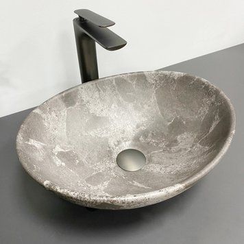 Умывальник (раковина) VBI PARMA DARK GREY STONE MATT накладной VBI-011019 фото