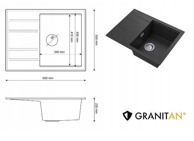 Кухонная мойка GRANITAN LUGO WHITE белая * LUGO WHITE фото