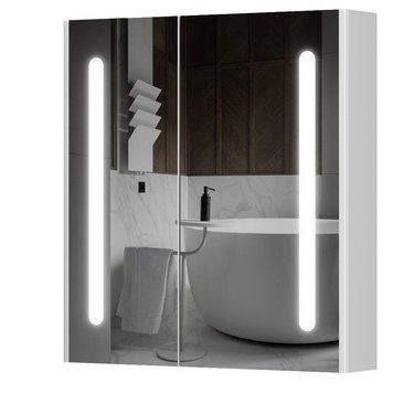 Дзеркальна шафа Aquarius Silver з LED підсвіткою 70 Білий 1665196098 фото