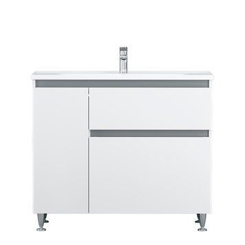 Тумба с раковиной, напольная, 100 см, левая, 2 ящика AM.PM M85-FSL10026-WC10026WG38 X-Joy M85-FSL10026-WC10026WG38 фото