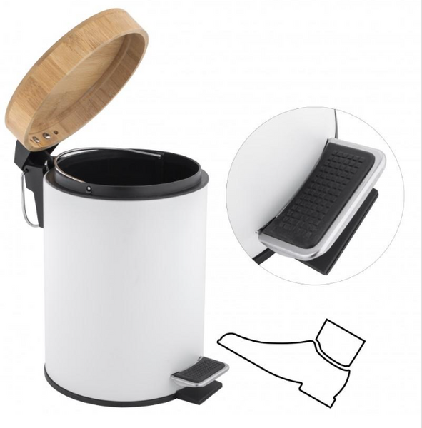 Корзина для мусора YOKA BIN WHITE BAMBOO 3л. для ванной комнаты CH.BIN-WHT CH.BIN-WHT фото