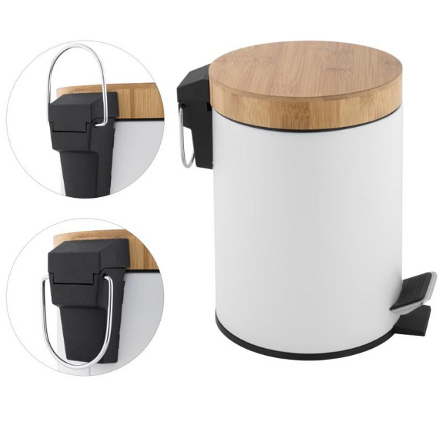 Корзина для мусора YOKA BIN WHITE BAMBOO 3л. для ванной комнаты CH.BIN-WHT CH.BIN-WHT фото