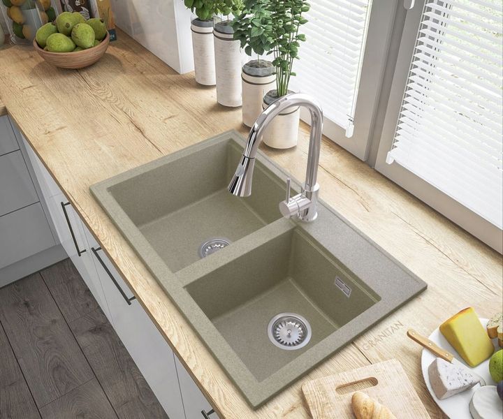 Сифон для кухонной мойки GRANITAN CHROME двухкамерный хром * 1M22CH фото