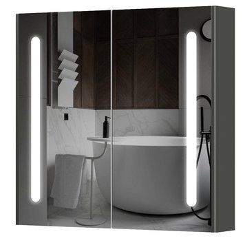Дзеркальна шафа Aquarius Silver з LED підсвіткою 80 Графіт 1665196101 фото