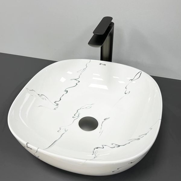 Умивальник (раковина) VBI BERGAMO S MARMO GLOSSY накладний VBI-012502 VBI-012502 фото