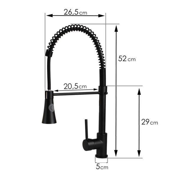 Смеситель для кухни YOKA FIESTO BLACK черный * BZ.FIESTO-BLK фото