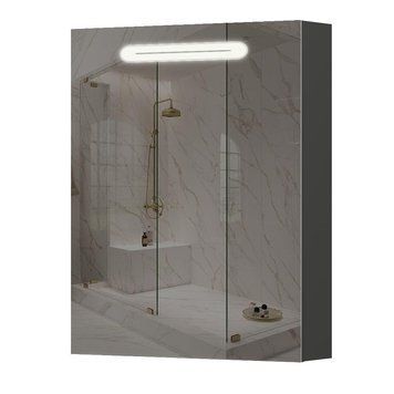 Дзеркальна шафа Aquarius Teffi з LED підсвіткою 60 Графіт 1665196103 фото