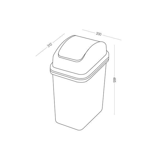 Мусорное ведро с крышкой МВМ BIN-12 15L GRAY BIN-12 15L фото
