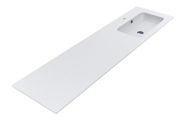 Умивальник на тумбу DELLA R 13,4*190*50 Mirasoft Білий 8813764 17462 фото