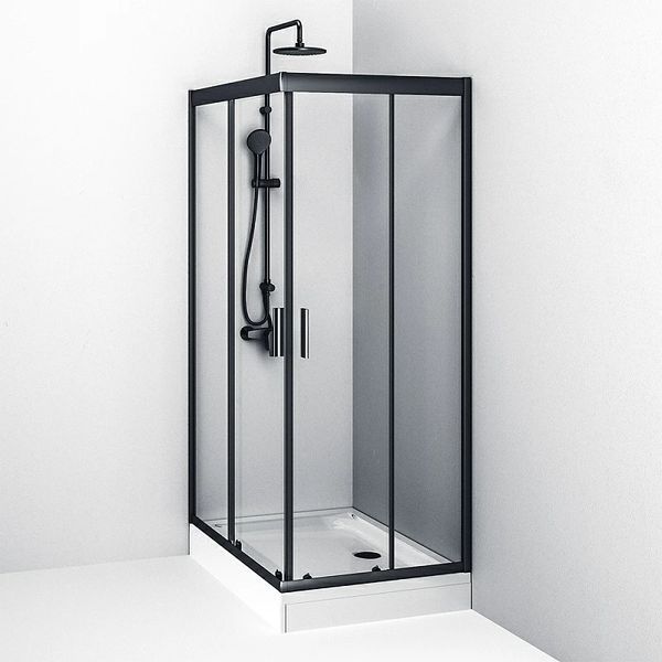 Душевая кабина Am.Pm Gem Square Slide W90UG-404-120280-BT (120x80 см, стекло прозрачное, профиль черный матовый) W90UG-404-120280-BT фото