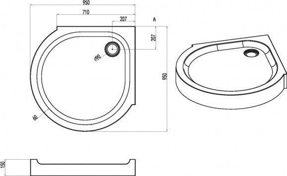 Душевой поддон Am.Pm Like W83UT-333-095W (95x95 см, с сифоном) W83UT-333-095W фото