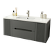 Тумба MARSAN MODESTE NEW 1000 Вариант №3 Деко 2 графит + Раковина MODESTE 1000 MODESTE-NEW-V3-D2-GLASS-TU1000G фото