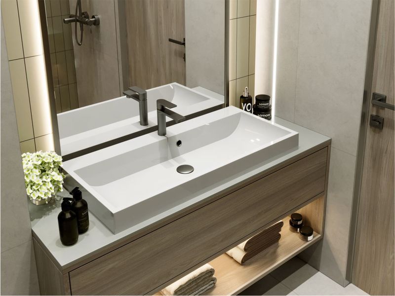 Умивальник на тумбу VARNA 12,6*89,7*41,7 Глянець Білий 0000260 15369 фото