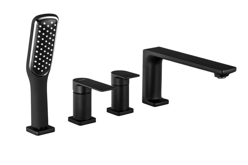 Змішувач для ванни CORSAN TRINO BLACK MATT на борт ванни CMB7142BL CMB7142BL фото