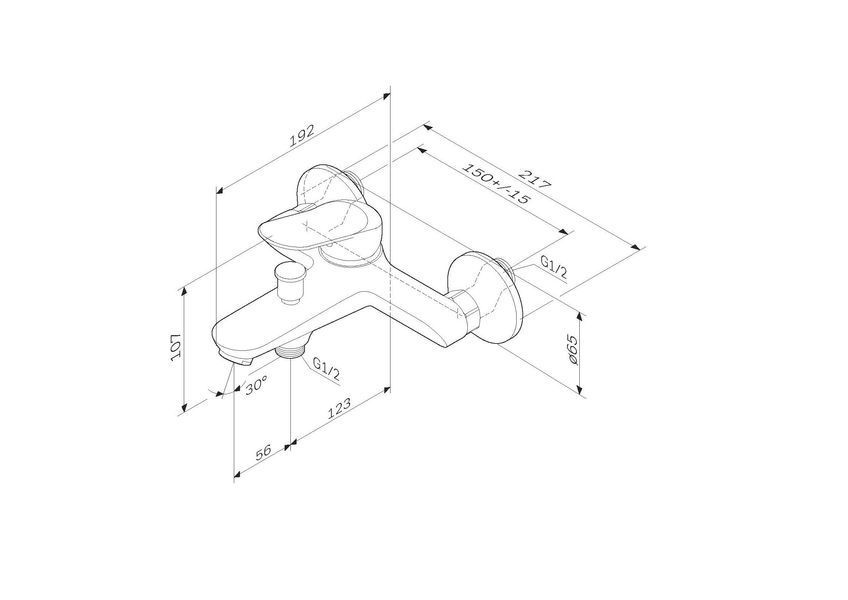 Смеситель для ванны и душа AM.PM F85C10000 Sunny F85C10000 фото