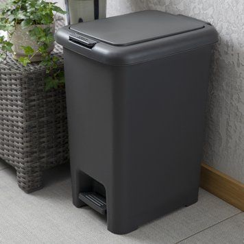 Відро для сміття з кришкою та педаллю МВМ BIN-01 30L ANTHRACITE BIN-01 30L фото