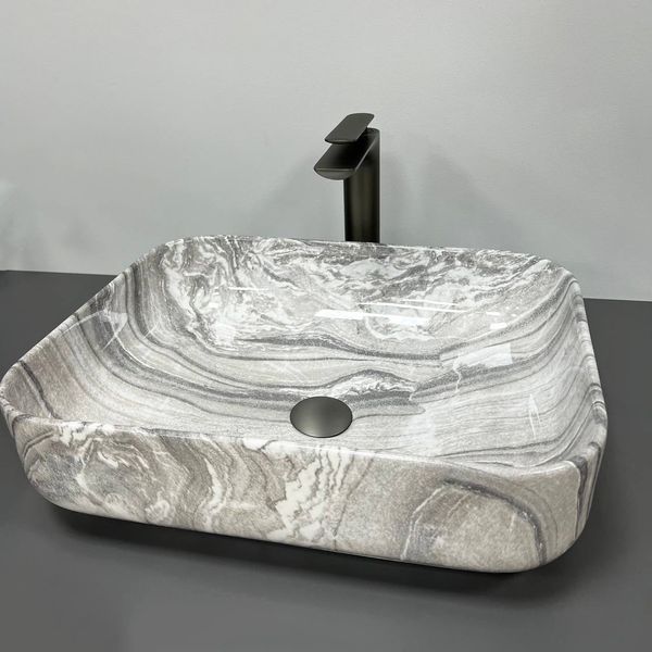 Умивальник (раковина) VBI PALERMO GREY ONYX GLOSSY накладний VBI-012303 VBI-012303 фото