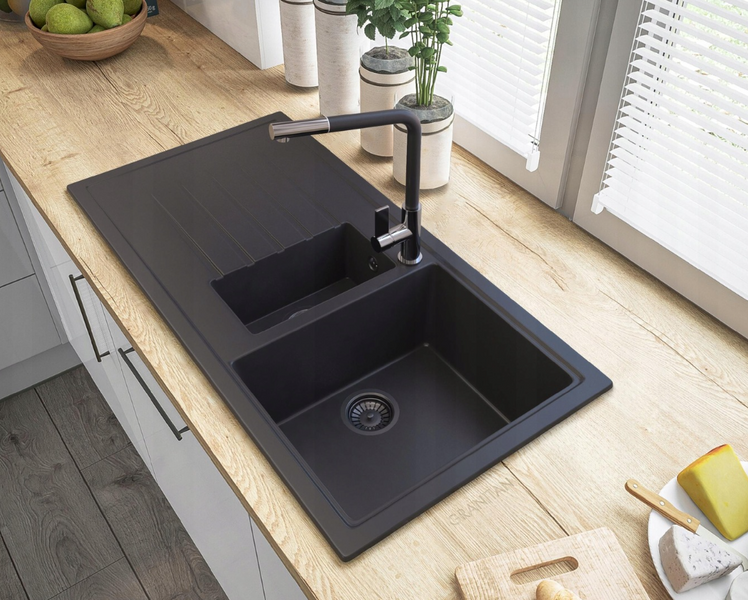 Смеситель для кухни GRANITAN LINEA BLACK CHROME * LINEA-BL фото