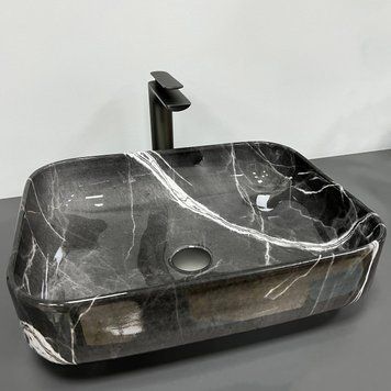 Умивальник (раковина) VBI PALERMO DARK GREY AGATE GLOSSY накладний VBI-012304 VBI-012304 фото