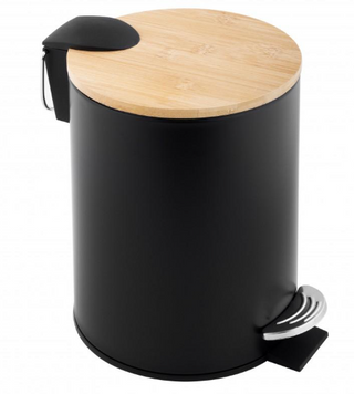 Корзина для мусора YOKA VINI BLACK BAMBOO 3л. для ванной комнаты * CH.VINI-BLK фото