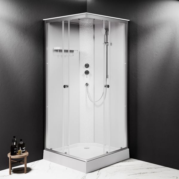 Душова кабіна AM.PM X-Joy 90x90, профіль матовий хром, скло прозоре W94C-403-090MT W94C-403-090MT фото