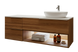 Тумба MARSAN CHESTER WOOD 1200 Вариант 8 + Столешница акриловый камень 1200 под настольный умывальник 12 мм левая/правая белый глянец CHESTERWOOD-TS-1200-V8A фото