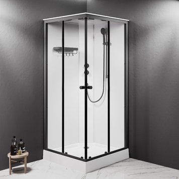 Душевая кабина AM.PM X-Joy 90x90, профиль матовый черный, стекло прозрачное W94C-403-090BT W94C-403-090BT фото