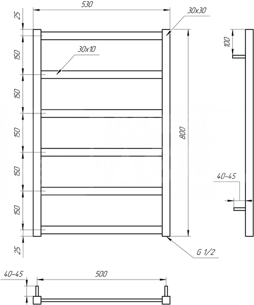 Сушка для рушників Lono Водяний 120x53x3 2803 фото