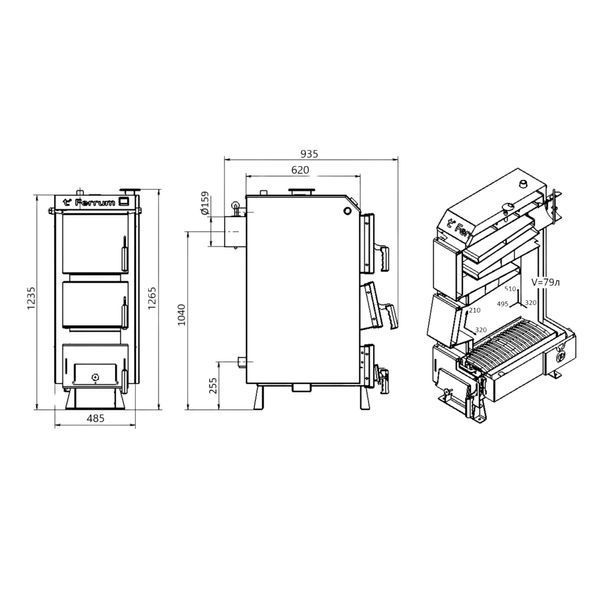 Котел твердопаливний сталевий Thermo Alliance Ferrum V 4.0 FSF 20 SD00051317 фото