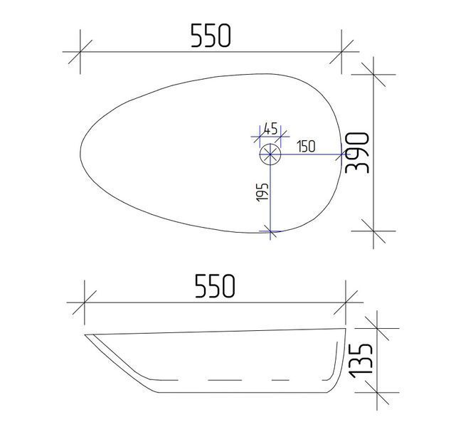 Умивальник (раковина) VBI TRENTO 55 WHITE накладний VBI-011900 VBI-011900 фото