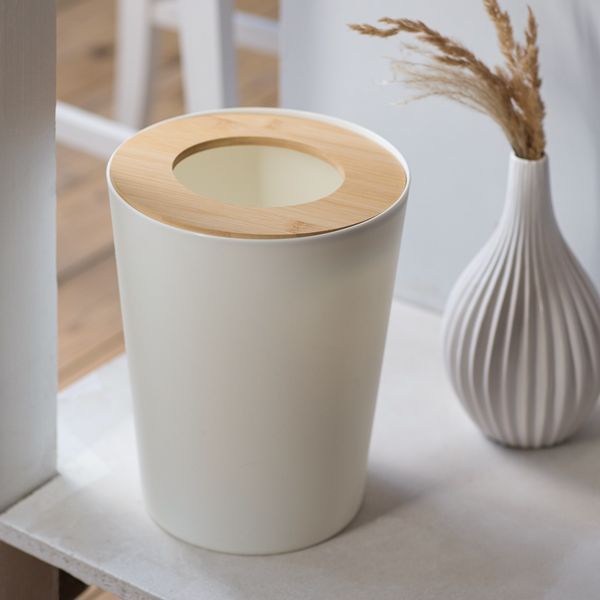 Відро для сміття SCANDINAVIA МВМ BIN-20 9L WHITE/WOOD BIN-20 9L фото